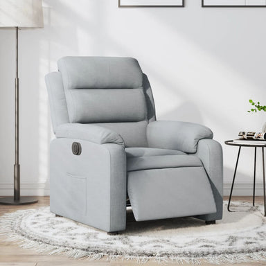 Fauteuil elektrisch verstelbaar stof lichtgrijs