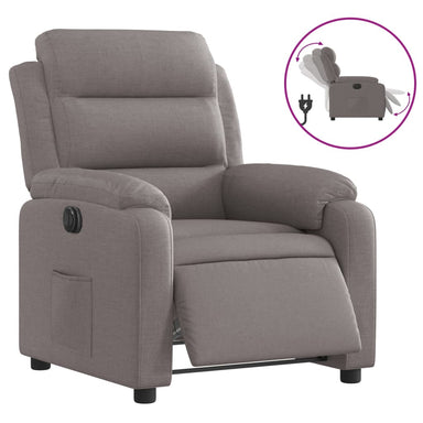 Fauteuil verstelbaar elektrisch stof taupe