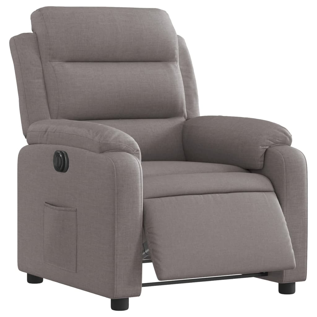 Fauteuil verstelbaar elektrisch stof taupe