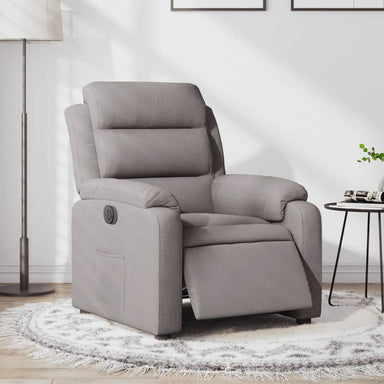 Fauteuil verstelbaar elektrisch stof taupe