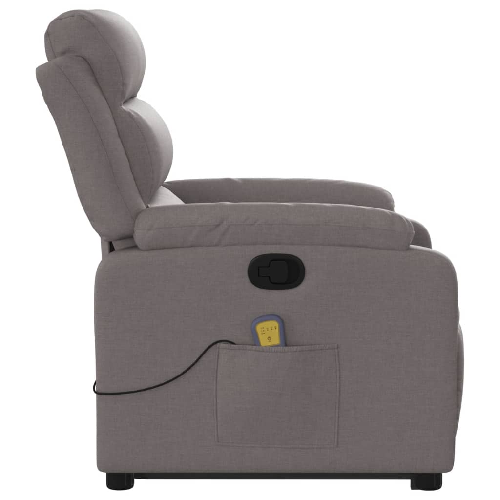 Sta-op-massagestoel verstelbaar stof taupe
