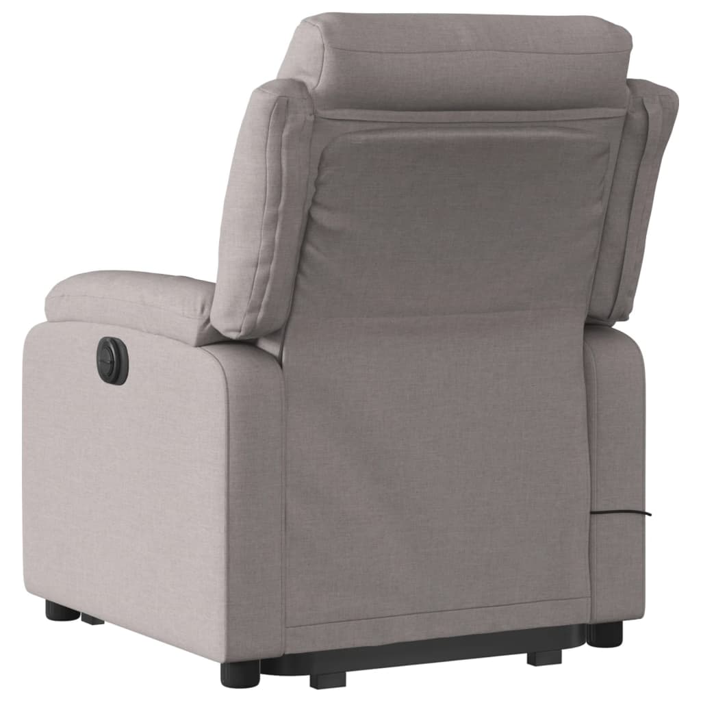 Sta-op-massagestoel elektrisch verstelbaar stof taupe