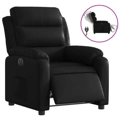 Fauteuil elektrisch verstelbaar kunstleer zwart