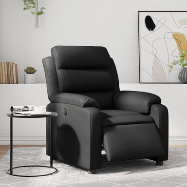 Fauteuil elektrisch verstelbaar kunstleer zwart