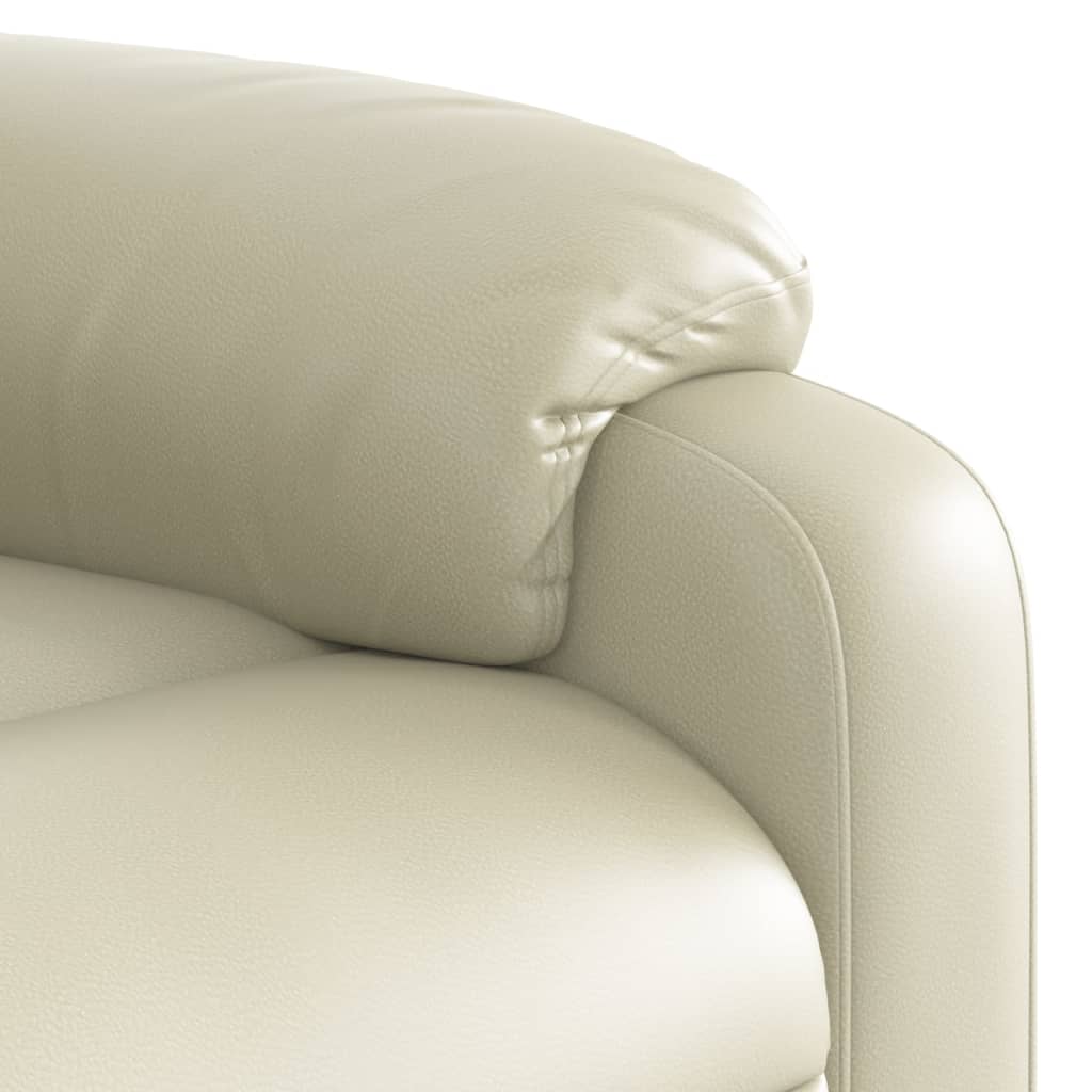 Fauteuil elektrisch verstelbaar kunstleer crèmekleurig