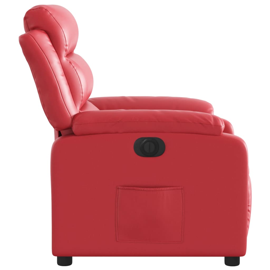 Fauteuil verstelbaar elektrisch kunstleer rood