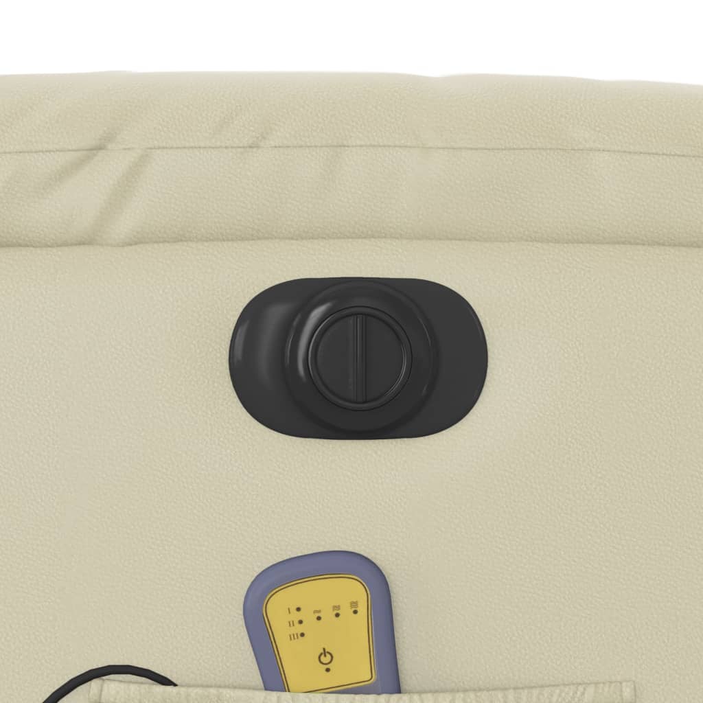 Massagestoel verstelbaar elektrisch kunstleer crèmekleurig