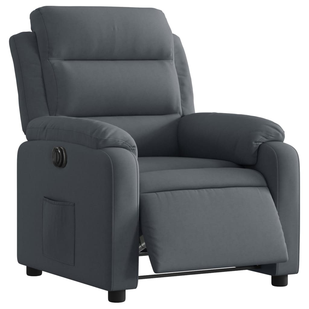 Fauteuil elektrisch verstelbaar stof donkergrijs