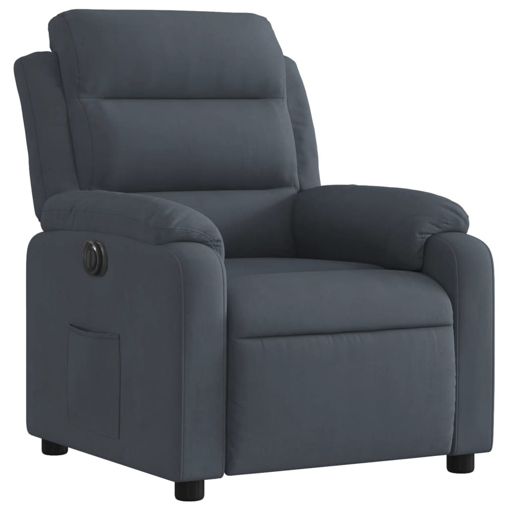 Fauteuil elektrisch verstelbaar stof donkergrijs