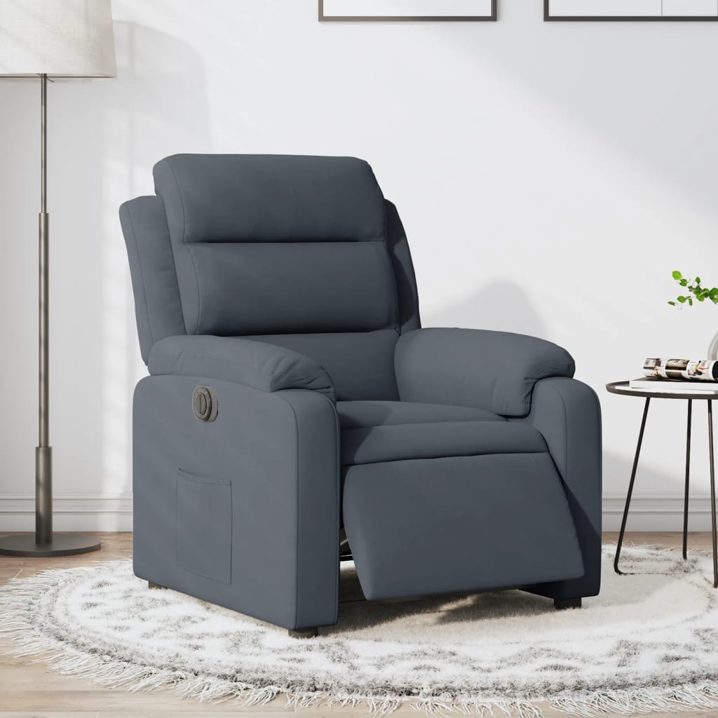 Fauteuil elektrisch verstelbaar stof donkergrijs