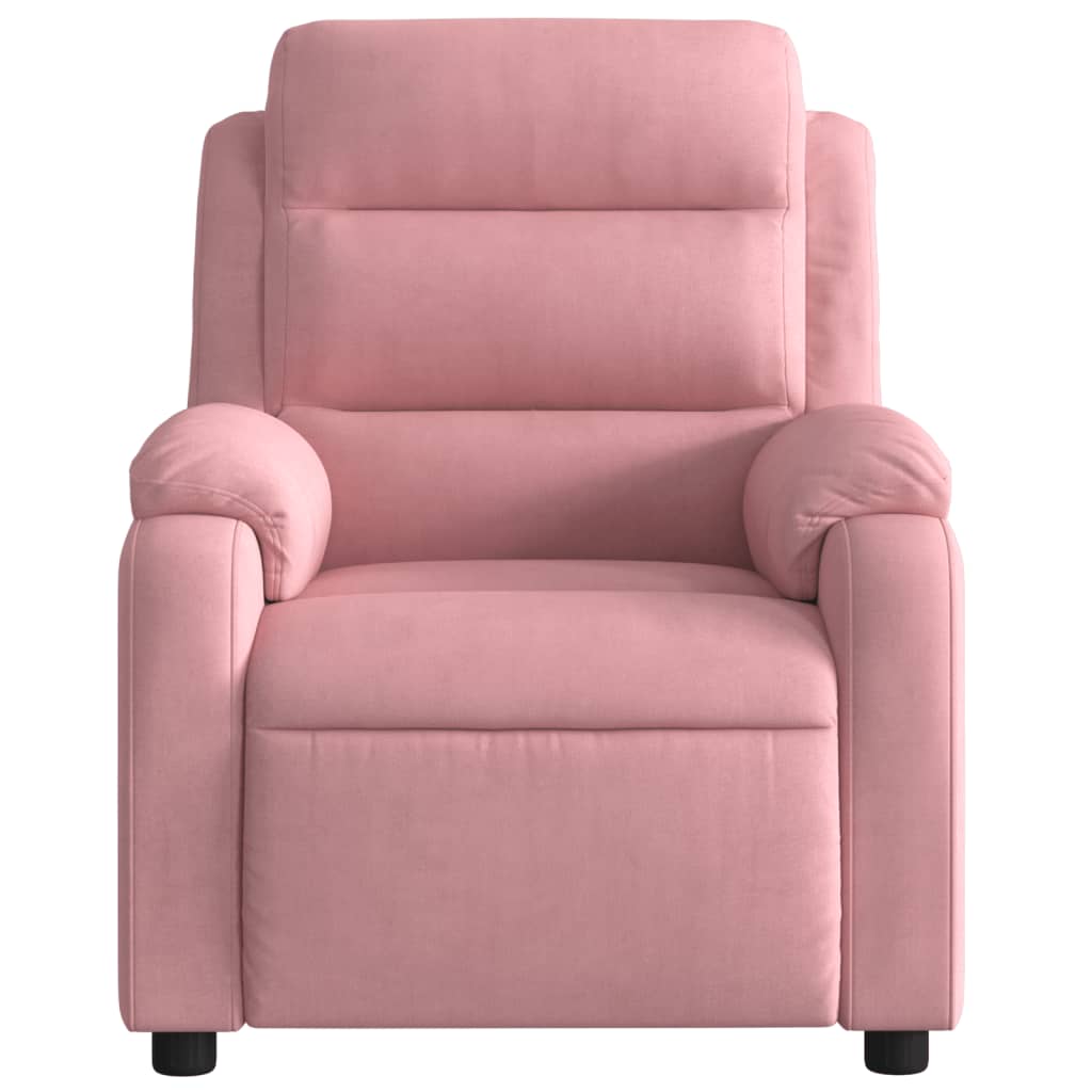 Fauteuil elektrisch fluweel roze