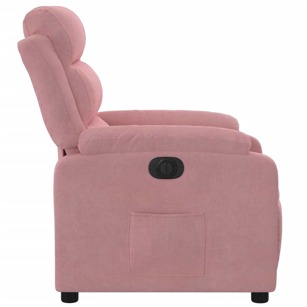 Fauteuil elektrisch fluweel roze
