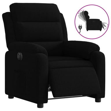 Fauteuil verstelbaar elektrisch stof zwart