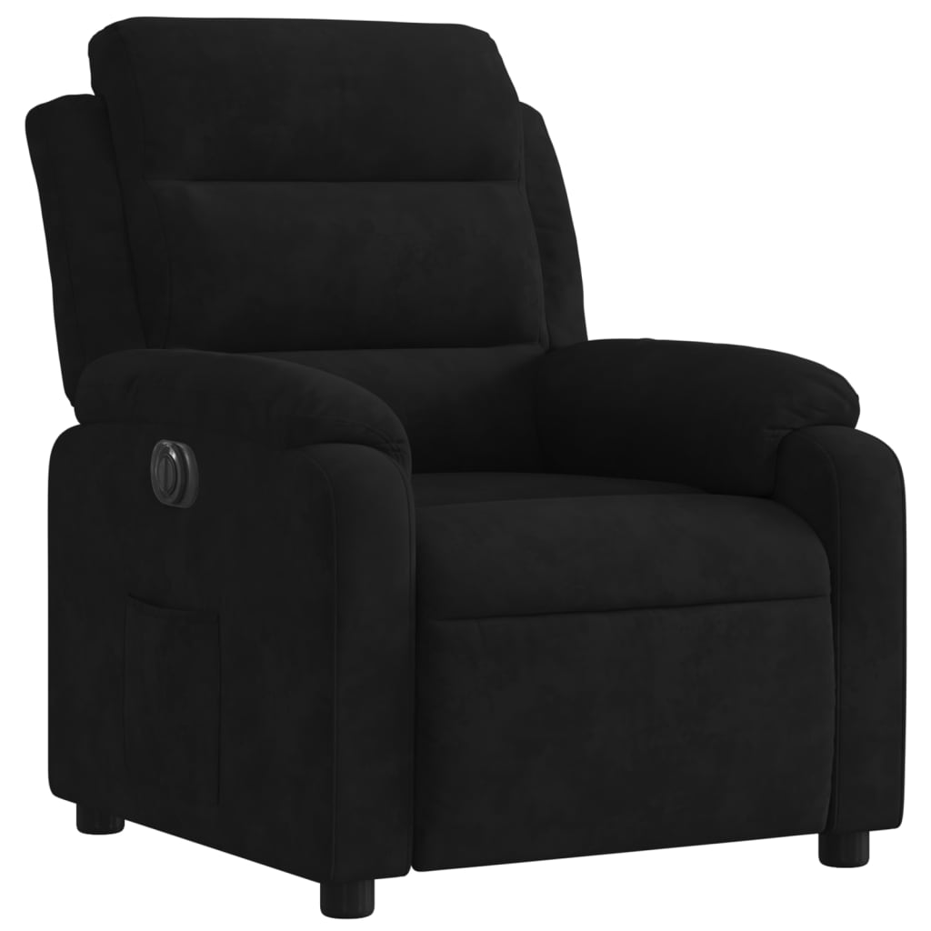 Fauteuil verstelbaar elektrisch stof zwart