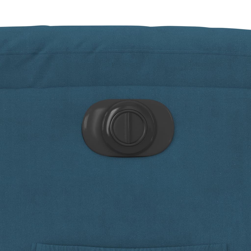 Fauteuil elektrisch verstelbaar fluweel blauw