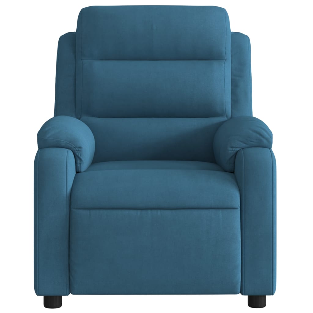 Fauteuil elektrisch verstelbaar fluweel blauw
