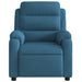 Fauteuil elektrisch verstelbaar fluweel blauw