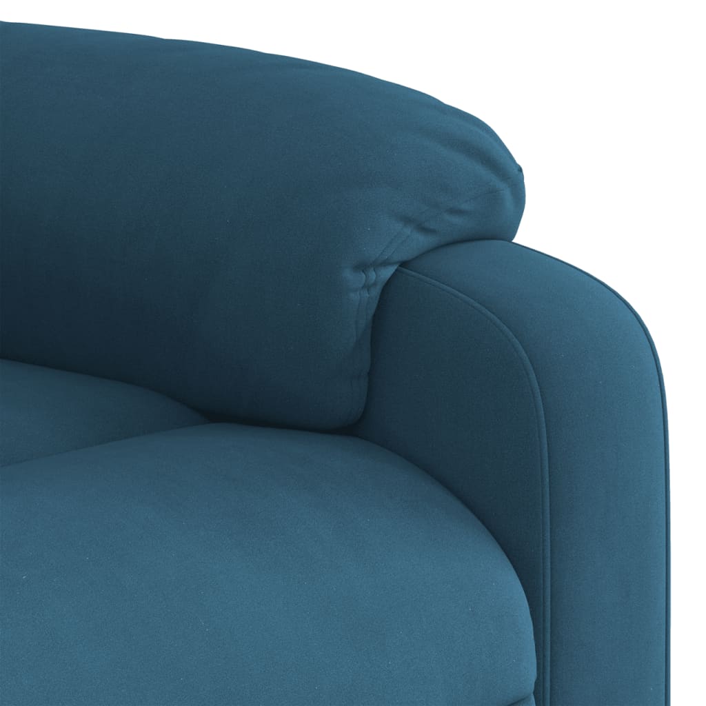 Fauteuil elektrisch verstelbaar fluweel blauw