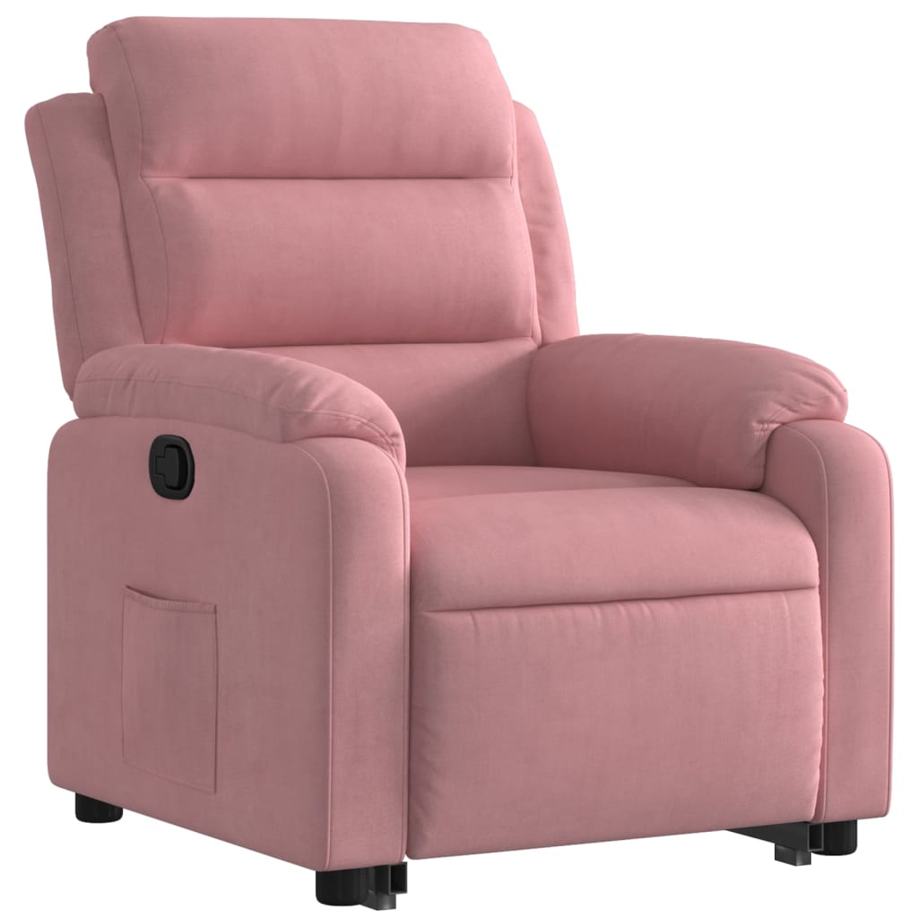 Sta-op-stoel verstelbaar fluweel roze
