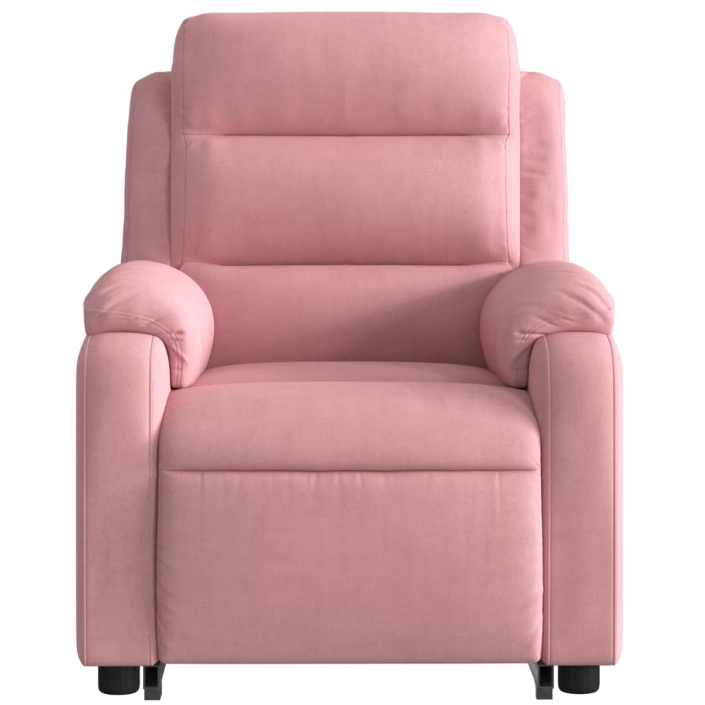 Sta-op-stoel verstelbaar fluweel roze