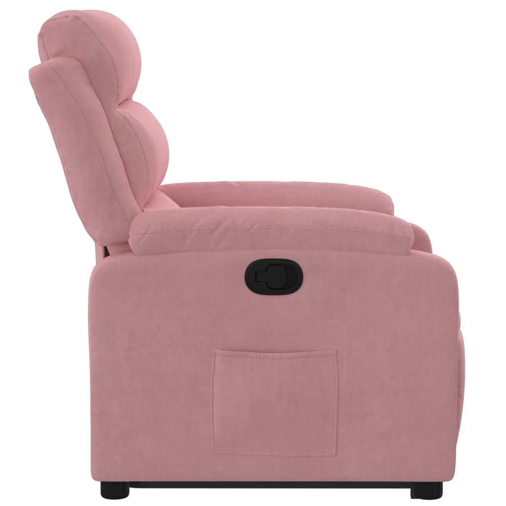 Sta-op-stoel verstelbaar fluweel roze