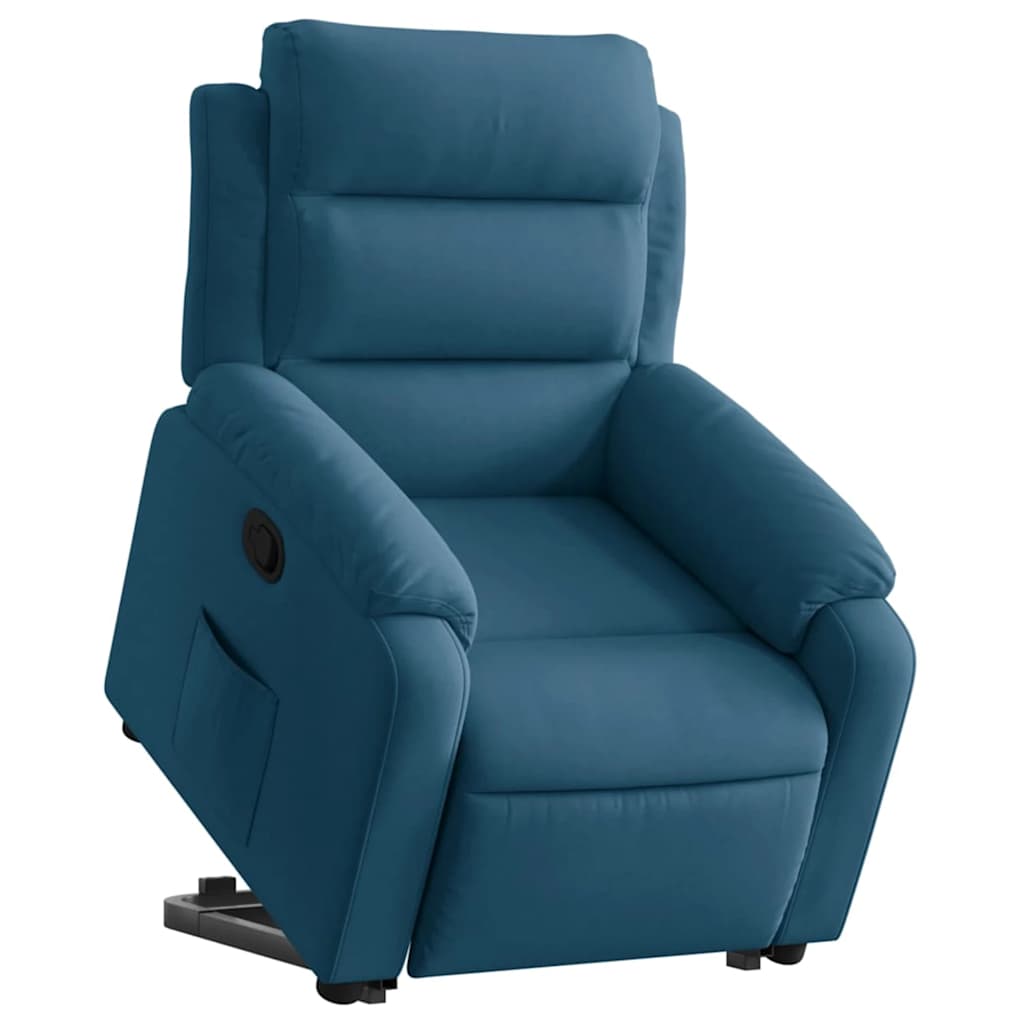 Sta-opstoel verstelbaar fluweel blauw