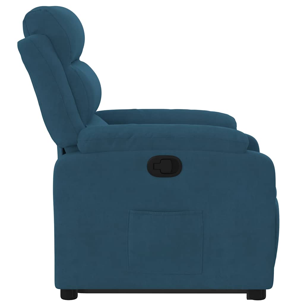 Sta-opstoel verstelbaar fluweel blauw