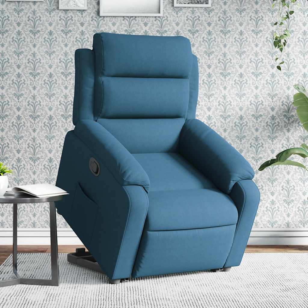 Sta-opstoel verstelbaar fluweel blauw