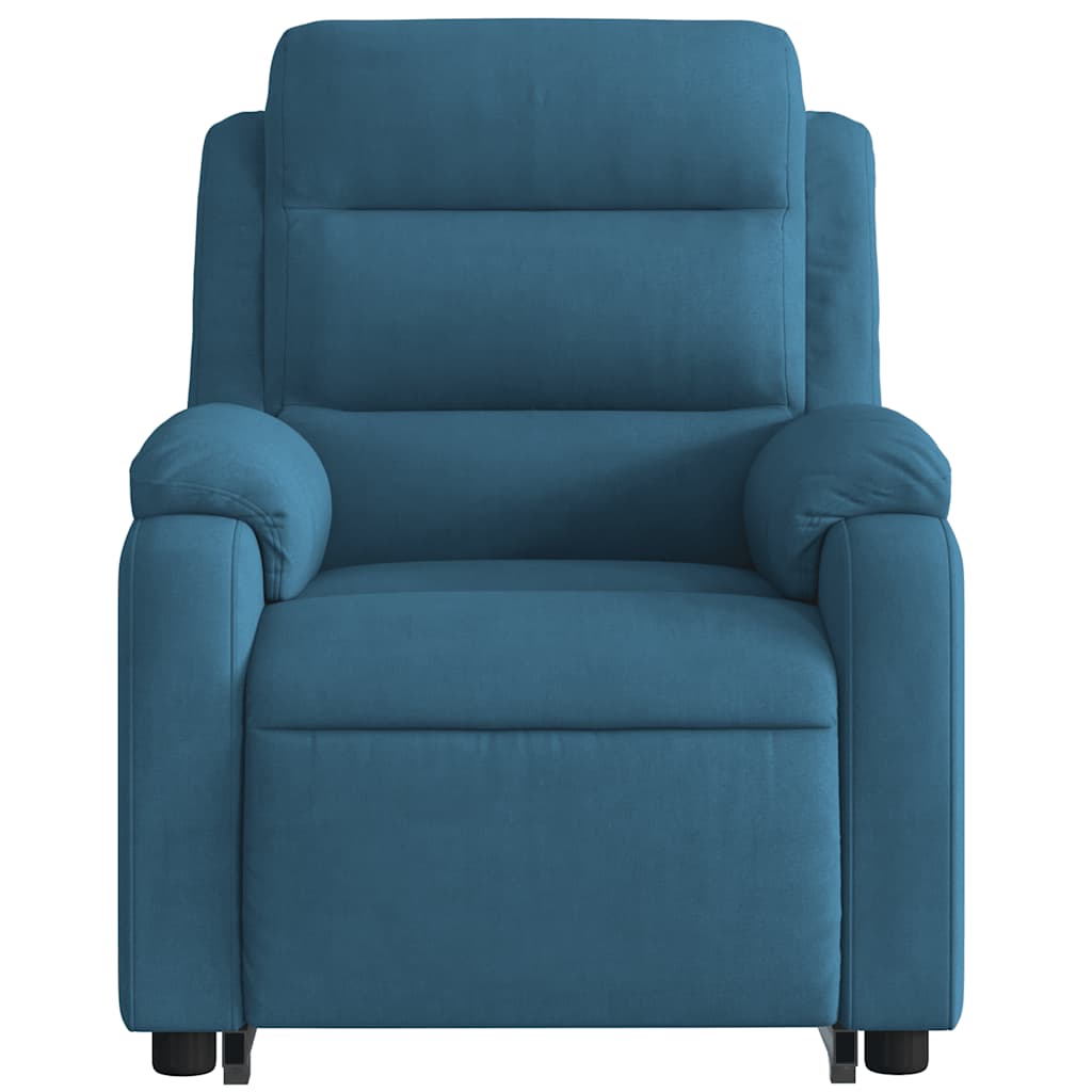 Sta-op-massagestoel verstelbaar fluweel blauw