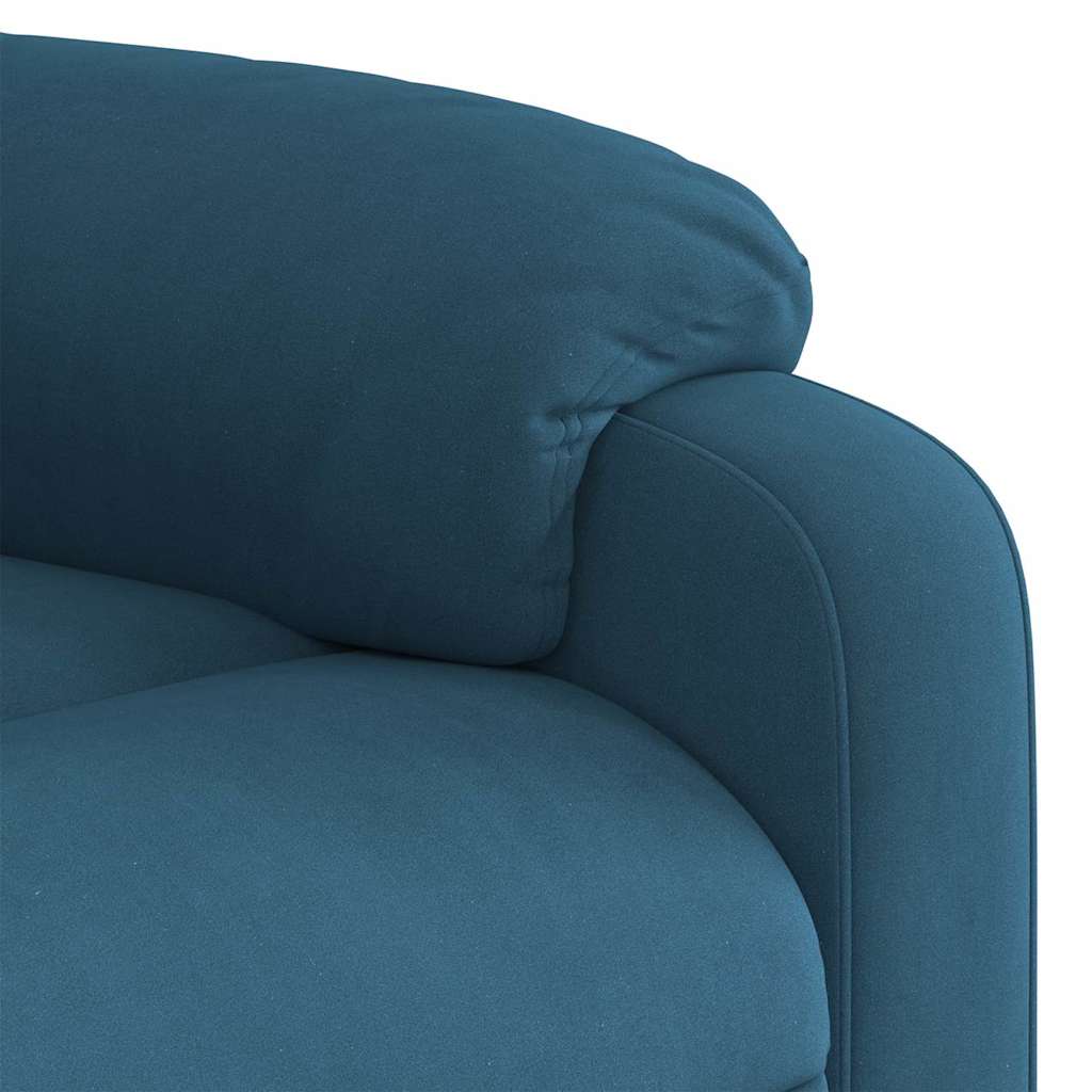 Sta-op-massagestoel verstelbaar fluweel blauw