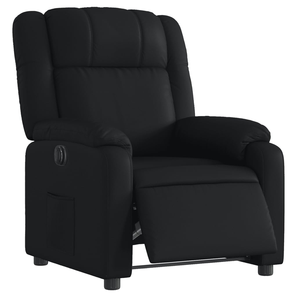Fauteuil elektrisch verstelbaar kunstleer zwart