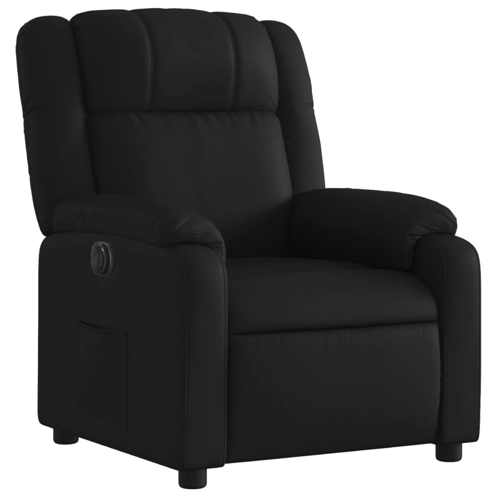 Fauteuil elektrisch verstelbaar kunstleer zwart