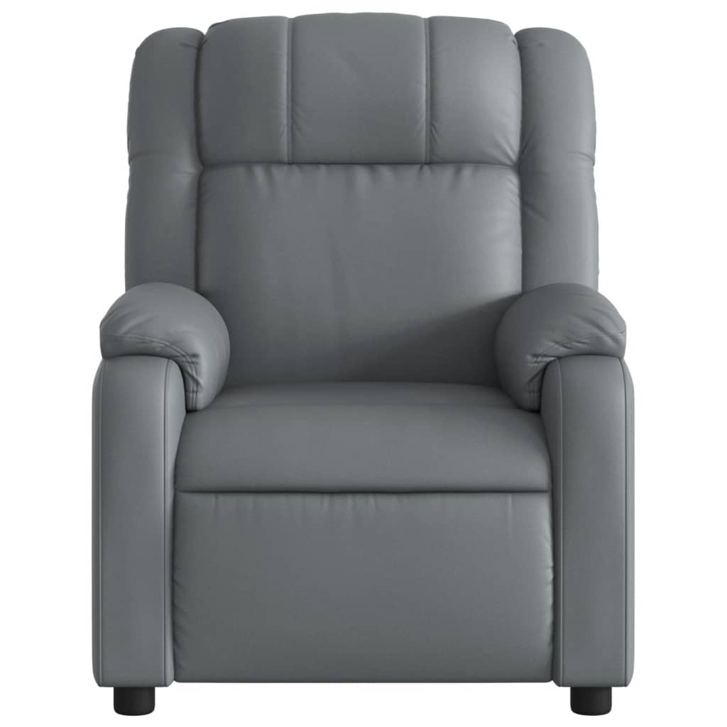 Fauteuil verstelbaar elektrisch kunstleer grijs