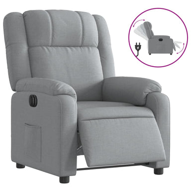 Fauteuil elektrisch verstelbaar stof lichtgrijs
