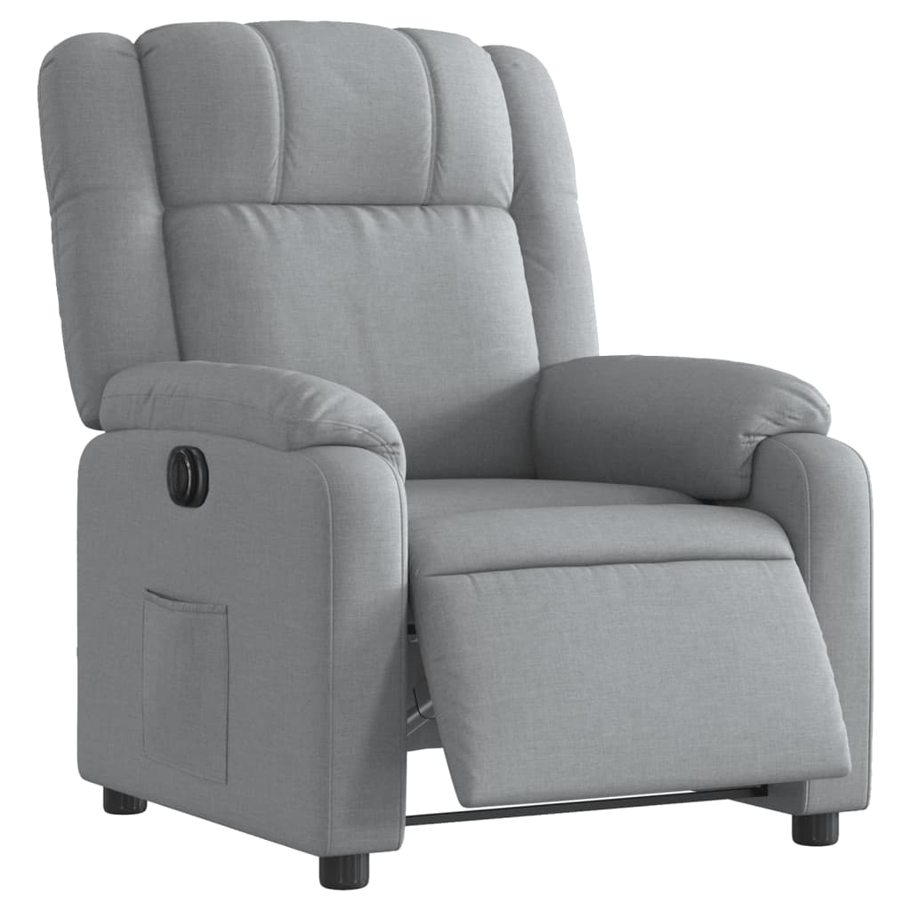 Fauteuil elektrisch verstelbaar stof lichtgrijs