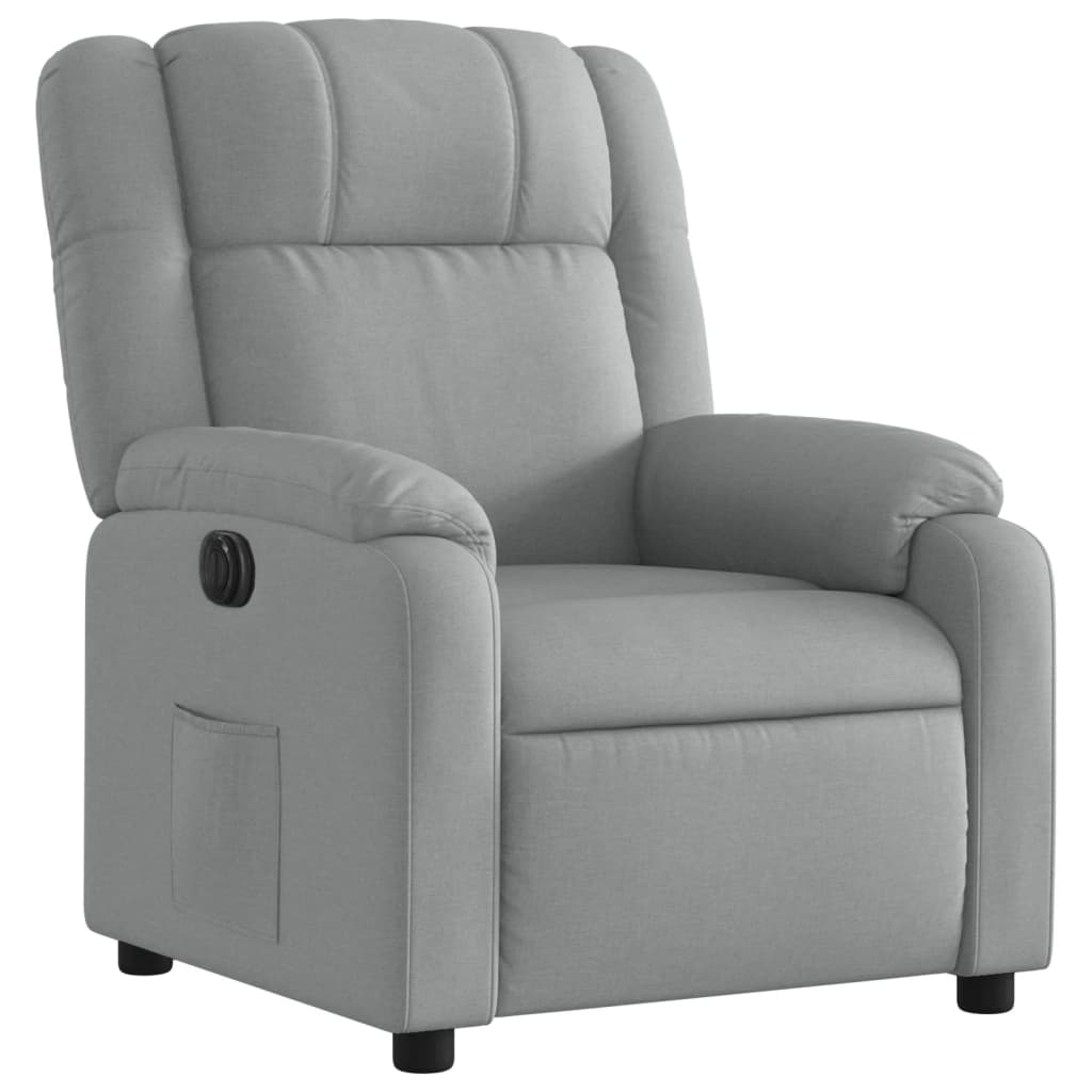 Fauteuil elektrisch verstelbaar stof lichtgrijs