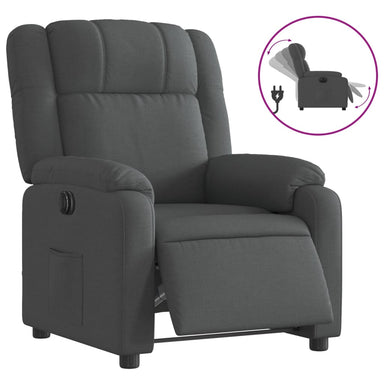 Fauteuil elektrisch verstelbaar stof donkergrijs