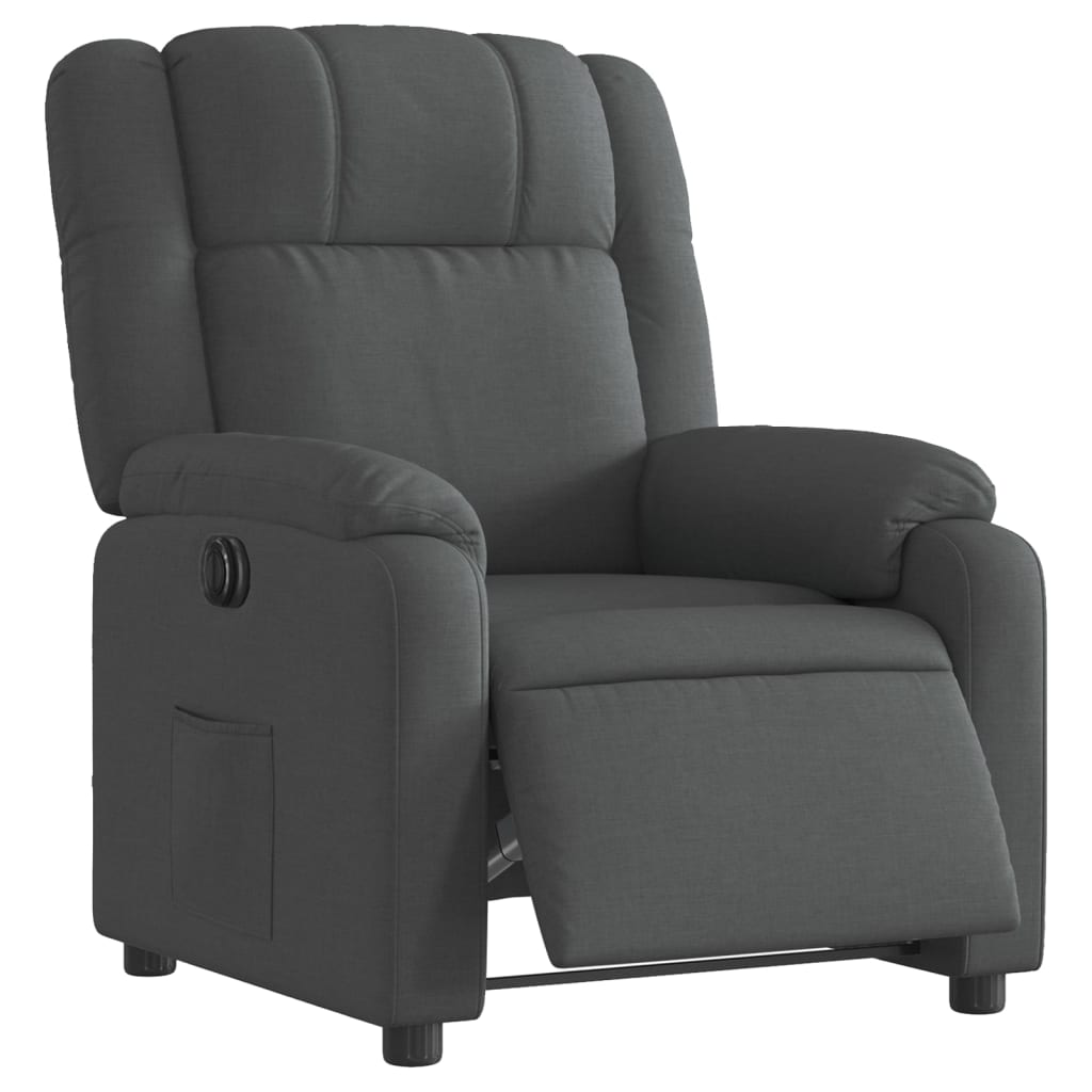 Fauteuil elektrisch verstelbaar stof donkergrijs