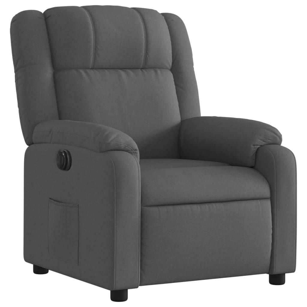 Fauteuil elektrisch verstelbaar stof donkergrijs