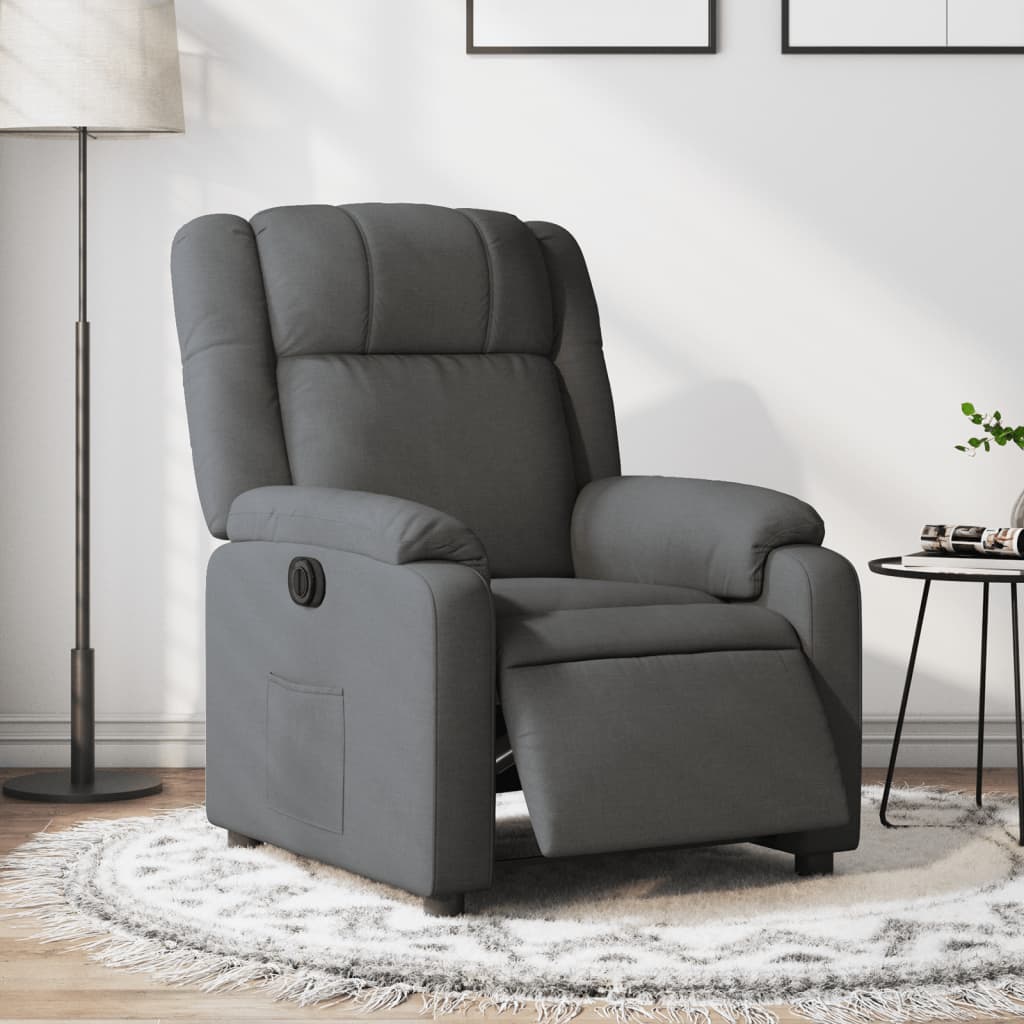 Fauteuil elektrisch verstelbaar stof donkergrijs