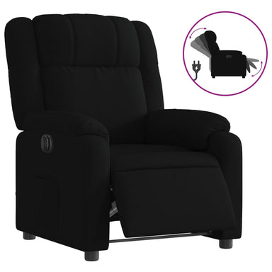 Fauteuil verstelbaar elektrisch stof zwart