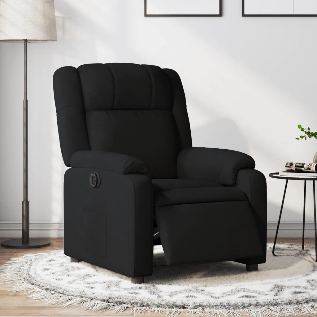 Fauteuil verstelbaar elektrisch stof zwart
