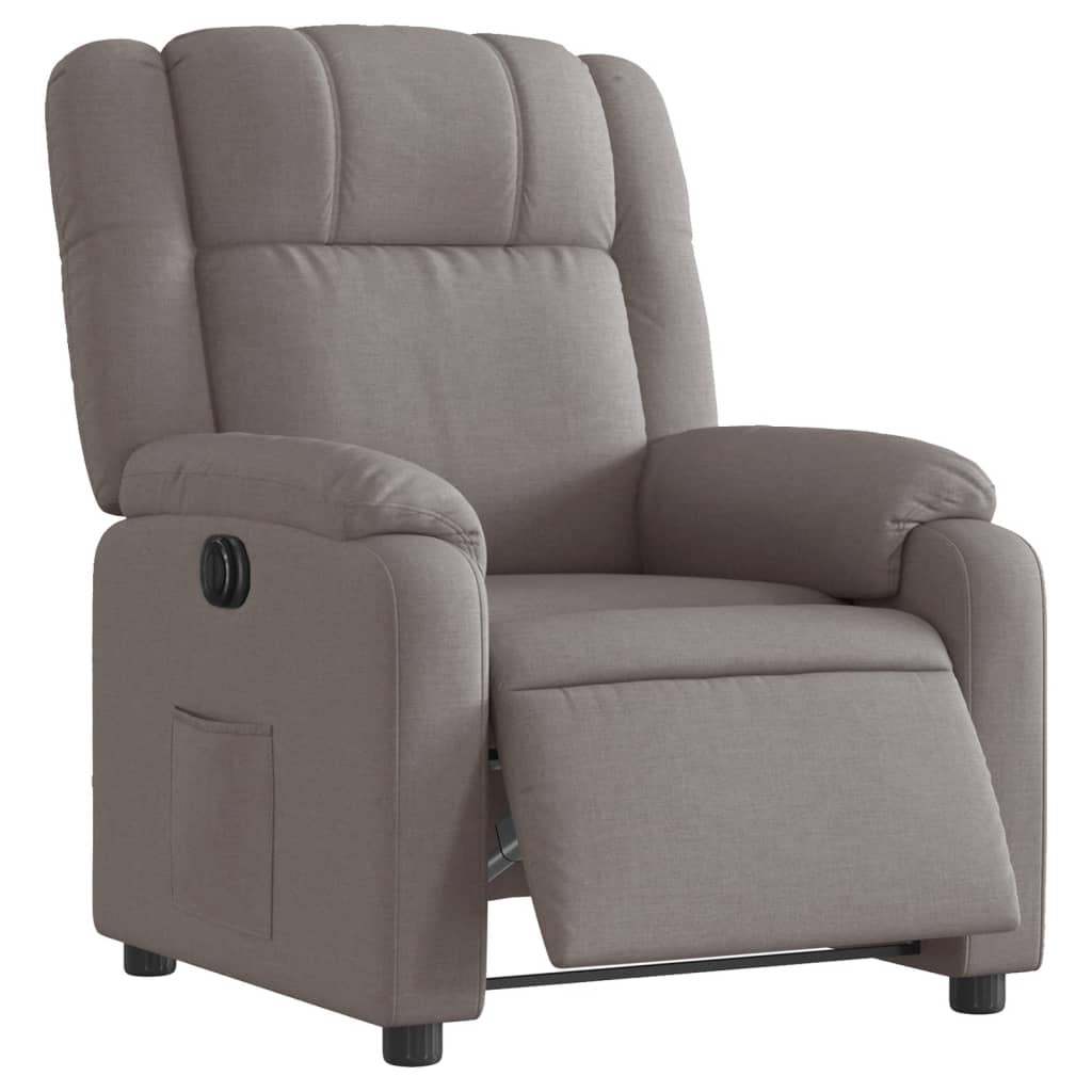 Fauteuil verstelbaar elektrisch stof taupe