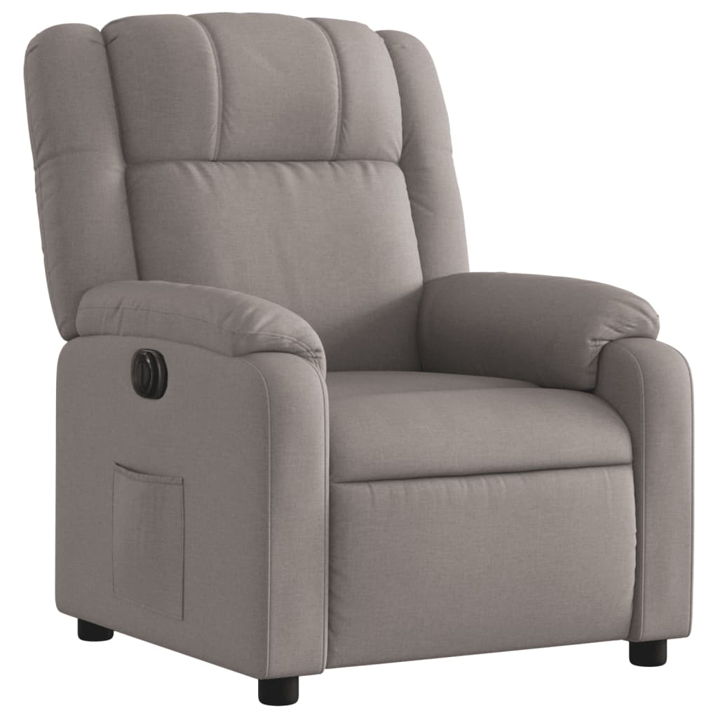 Fauteuil verstelbaar elektrisch stof taupe