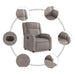 Fauteuil verstelbaar elektrisch stof taupe