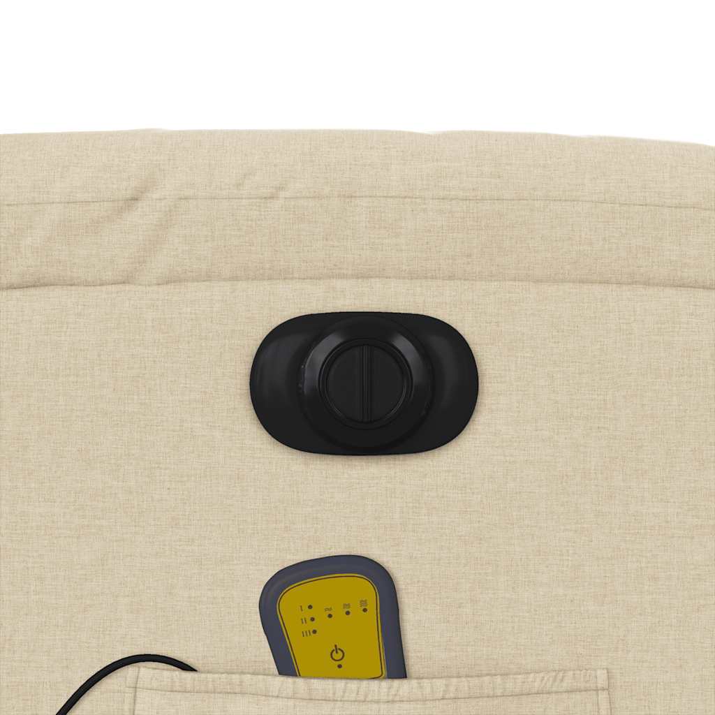 Massagestoel elektrisch verstelbaar stof crèmekleurig