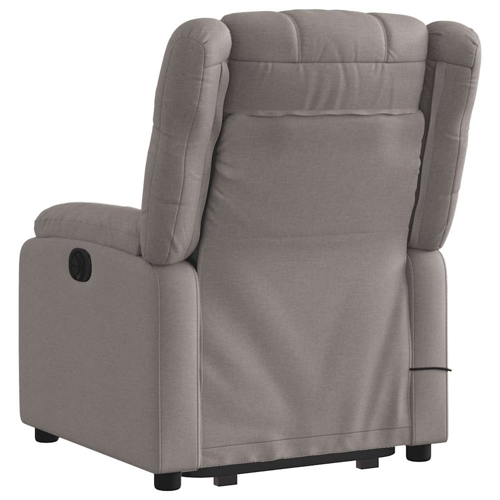 Sta-op-massagestoel elektrisch verstelbaar stof taupe