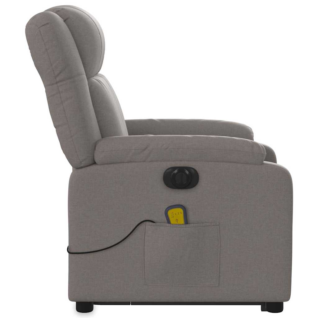 Sta-op-massagestoel elektrisch verstelbaar stof taupe