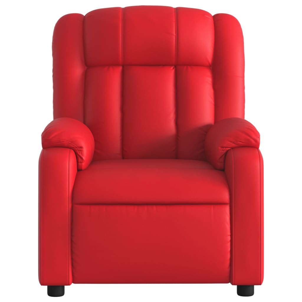 Fauteuil verstelbaar elektrisch kunstleer rood