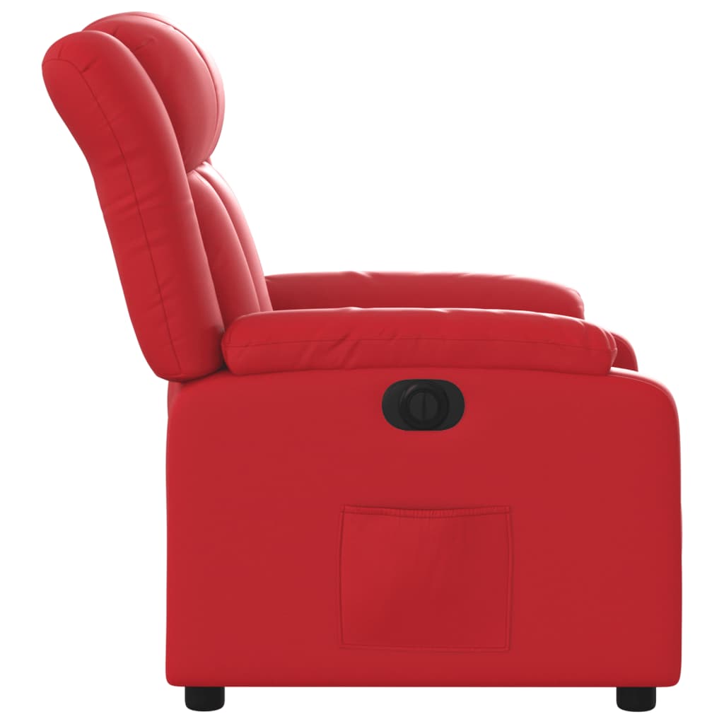 Fauteuil verstelbaar elektrisch kunstleer rood